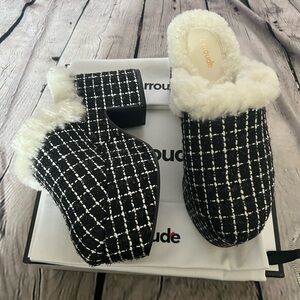 Larroudé Women's Miso Shearling Lined Platform Clogs